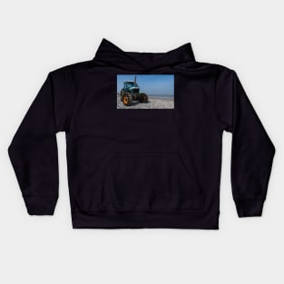 Tractor on a beach Kids Hoodie